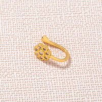 ins European and American micro-inlaid zircon lotus nose ring, popular personality non-perforated piercing nose nail nose clip