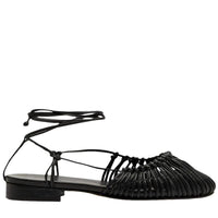 Niche Handmade Weave Vintage Genuine Leather Twine Grip Sandals