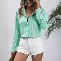 Commute Style Fashion Striped Loose Long Sleeve Shirt