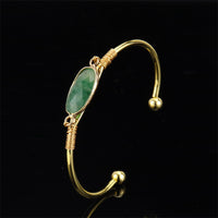 Crystal Stone Moonstone Gold-Edged Bracelet