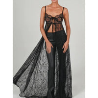 Women's See-through Lace Cutout Sling Nightdress