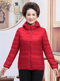 Light White Duck Down Mother Down Jacket Women's Short Chic Coat