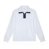 Composite Cotton Half Zipped Stand Collar Sweater