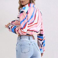 Womens Cropped Color-block Blazer