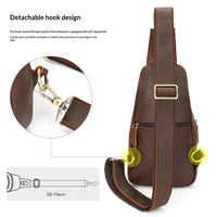 Multifunctional Chest Outdoor Casual Crossbody Vintage Crazy Horse Leather Shoulder Bag