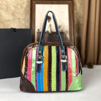 Stylish Patchwork Color-Block Womens Tote And Crossbody Bag