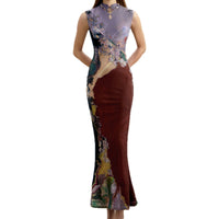 Two-Way Color-Block Printed Cheongsam Dress