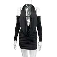 Fashionable Backless Long-Sleeve Dress For Women
