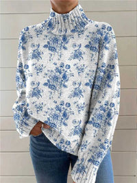 Women's Christmas Printed Turtleneck Sweater