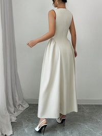 New Womens Split Contrasting Color Strap Dress