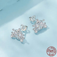 Retro Fairy Tale Pumpkin Car Stud Earrings French Elegant Romantic