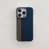 Runway Striped Hard Shell Tide Half Pack Carbon Fiber Phone Shell