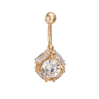Colored square crystal ball navel ring belly button