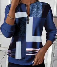 Women's Loose And Casual Printed Long-sleeved Top
