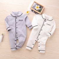 Spring And Autumn Solid Color Baby Button Bodysuit