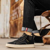 Autumn And Winter Mid-top Board Shoes Soft Leather Retro