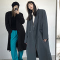 Women's Black Blazer Long Coat