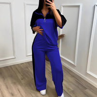Womens Color-Block Minimalist Casual Chic Sportswear Set