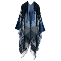 Bohemian tassels Europe and the United States long thickening cashmere autumn and winter national wind travel split shawl cloak