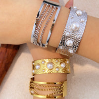 European And American Titanium-steel Pearl Braceletsnon-fading, Niche, And Effortlessly Luxurious