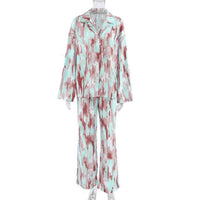 Women's Casual Printed Long-Sleeve Top And Pants Set
