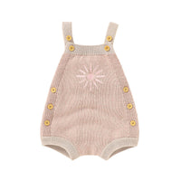 Autumn New Baby Embroidered Strap Knitted Jumpsuit