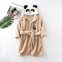 Flannel lace hooded bathrobe