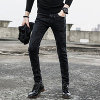Slim fit little feet casual black long pants