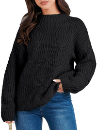 Drop Shoulder Loose Casual Twisted Knitted Pullover Sweater