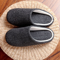 Men's Cotton Black Autumn Season Home Furnishing East Indoor Household Warm Slippers Soft Bottom Good Anti-skid Slippers