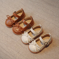Soft Bottom Non-slip Velcro Children's Solid Color Leather Shoes