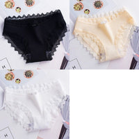 Cotton breathable thin lace briefs