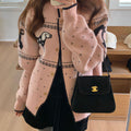 Christmas Puppy Jacquard Round Neck Sweater Cardigan Coat Loose All-matching Sweater