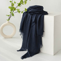 Strict Selection Summer Cotton And Linen Scarf Solid Color Simple Sun Protection