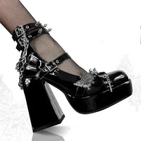 Women's Fashion Butterfly High Heels Punk Platform