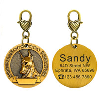 New dog identity card custom lettering tag Jin Mao Teddy dog bronze dog anti-lost pet brand
