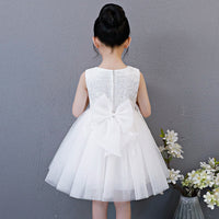 Korean children's dress skirt girls gold lace applique dress