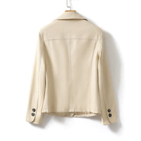 Elegant Sheep Leather Jacket Women's Suit Short Slim Fit Slimming