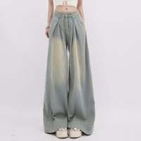 American Retro Worn Jeans Women's High Street Loose
