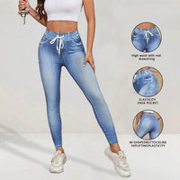 High-waisted High-stretch Ripped Jeans