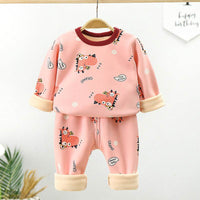 Children's Thermal Underwear Set Cotton Plus Velvet Thickening