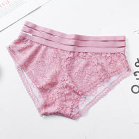 Lace panties hollow transparent mesh cotton
