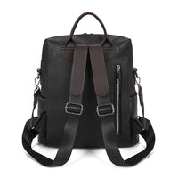 Backpack PU Soft Leather Textured Shoulder Bag Large Capacity Simple