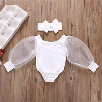 Three-color romper + headband set