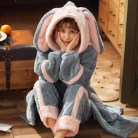 Pajamas women autumn and winter coral flannel home service suit
