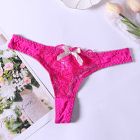 Lace Thong Women's Perspective Low Waist Cotton Briefs