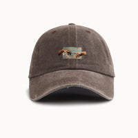 Water-washed Vintage Baseball Cap With A Wide Brim