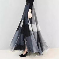 Fashionable Long Skirt Made From High-Density Mesh