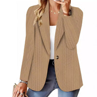 Autumn And Winter Fashion All-matching Solid Color One Button Suit Coat For Women