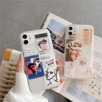 Compatible with Apple, Vintage Label David Transparent Phone Case For iPhoneSoft Silicone Cover